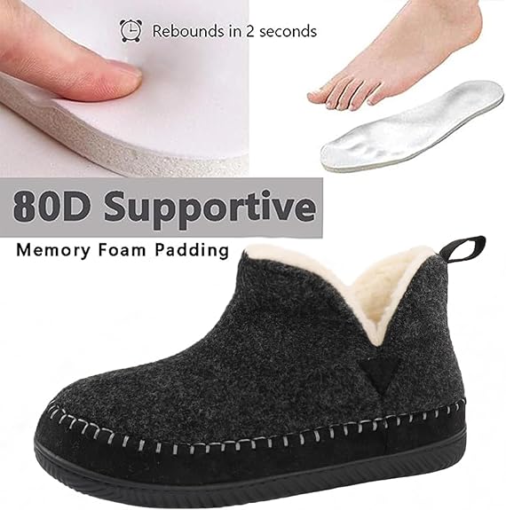 Zizor Moccasin Bootie Slippers Dark Grey