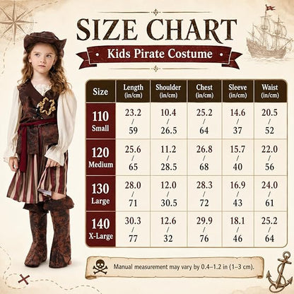Girls Pirate Costume for Halloween Carnival Party