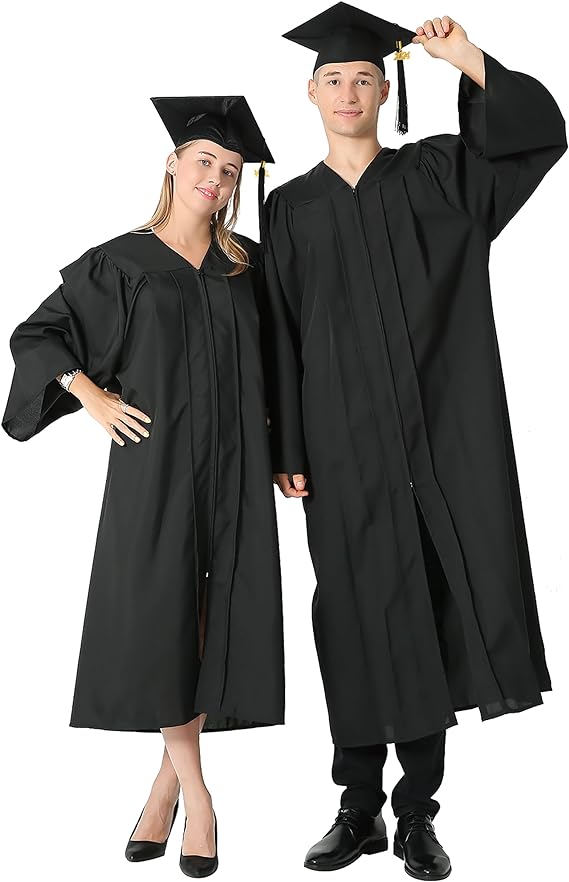 Graduation Gown and Cap for Adults 2024 Year Charm Unisex Matte University