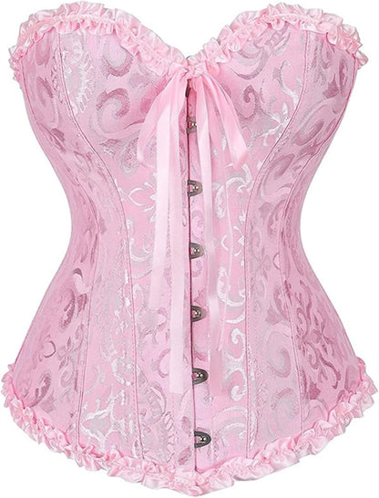 Sexy Bow & Lace up Corset Bustier Top Shaper Corset