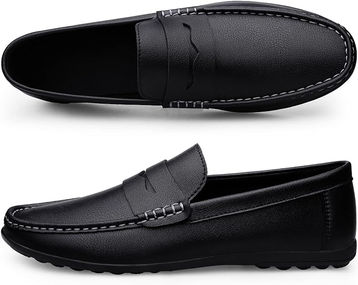 Men's Faux Leather Breathable Loafers with Rubber Sole