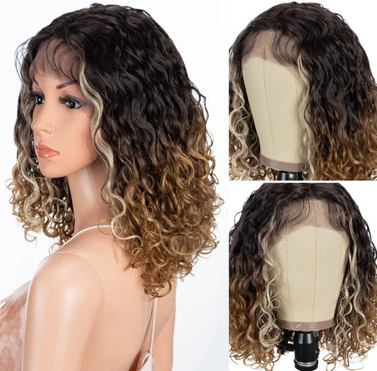 Style Icon Short Curly Middle Part Lace Front Wig 13 Inches