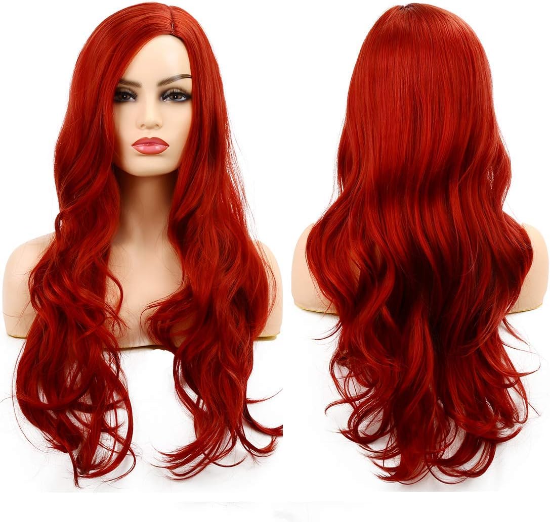 Baruisi Long Curly Wavy Red Wig