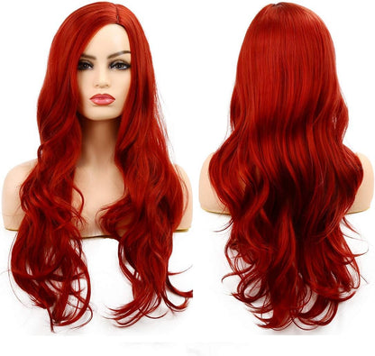 Baruisi Long Curly Wavy Red Wig