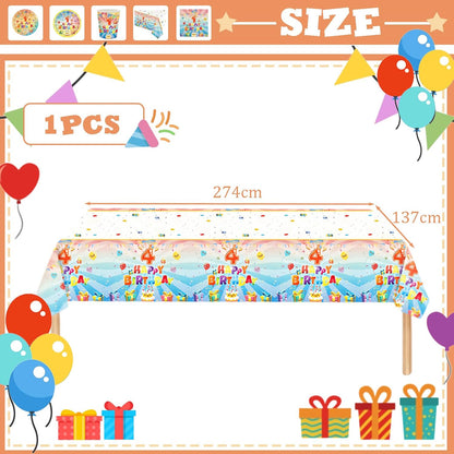 4th Birthday Party Table cloth PEVA