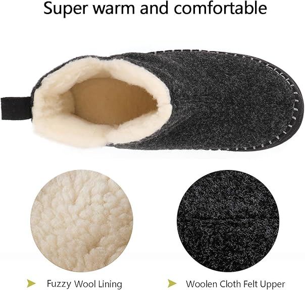 Zizor Moccasin Bootie Slippers Dark Grey