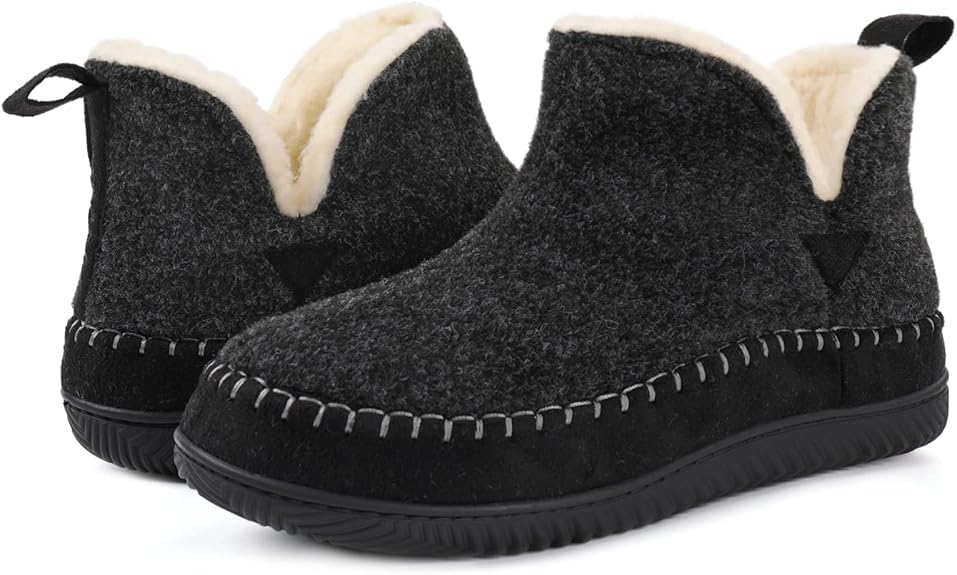 Zizor Moccasin Bootie Slippers Dark Grey