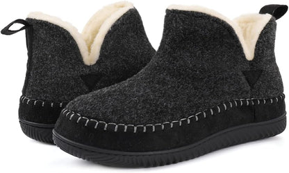 Zizor Moccasin Bootie Slippers Dark Grey
