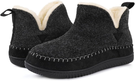Zizor Moccasin Bootie Slippers Dark Grey
