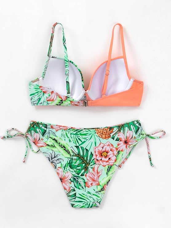 Women's Tropical Print Bikini Set