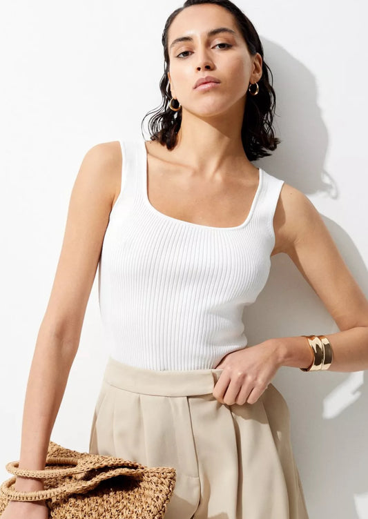 StyleSnatch white ribbed top