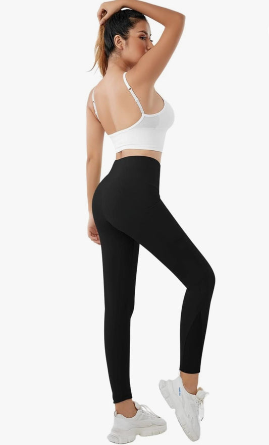 CLALER Women's Naked Feeling Yoga Pants with Pockets, High Waist Gym Workout Butt Lift Leggings