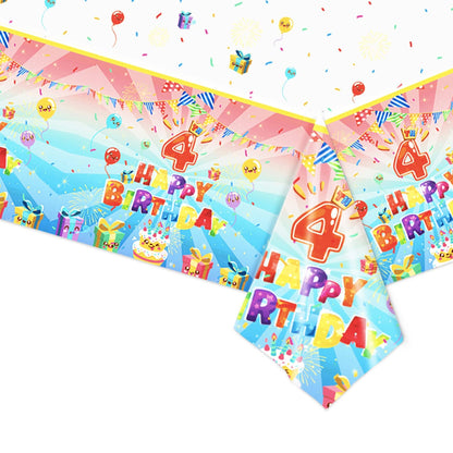 4th Birthday Party Table cloth PEVA