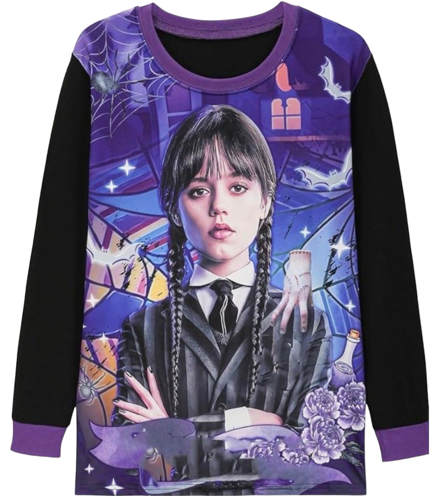 Girls Wednesday Addams 3D Print Sleepwear Pyjamas