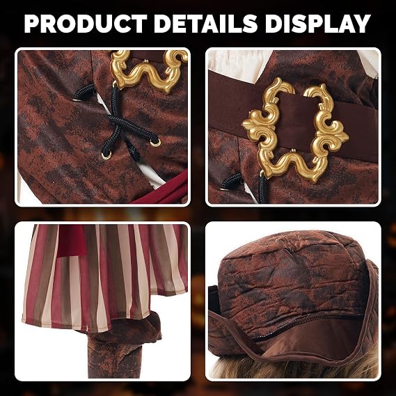 Girls Pirate Costume for Halloween Carnival Party