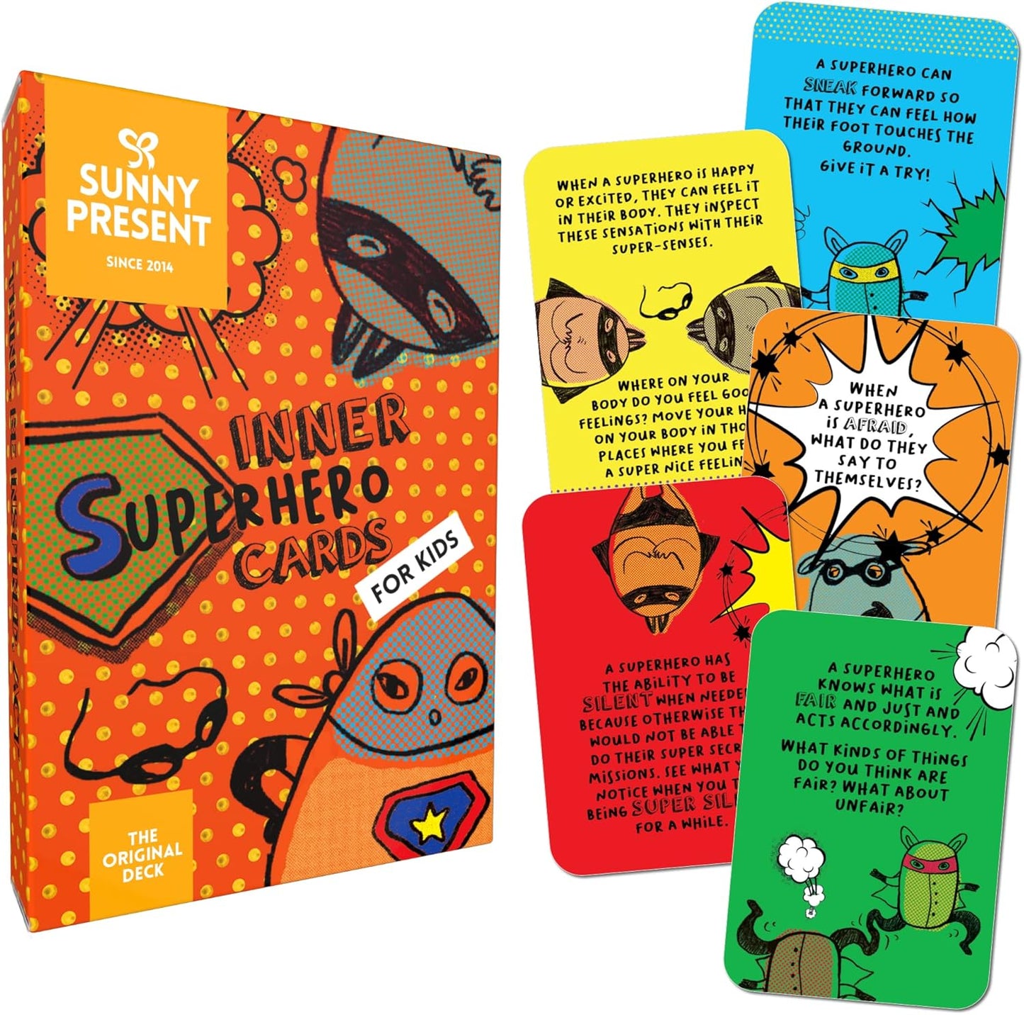 Sunny Present Inner Superhero Cards for Kids - 42 Action Cards to Learn Important Skills Through Play: Emotion & Communication Skills, Discover Talents