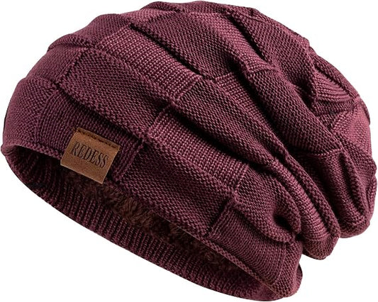 REDESS Beanie Hat for Men Winter Warm Hats Knit Slouchy Hat