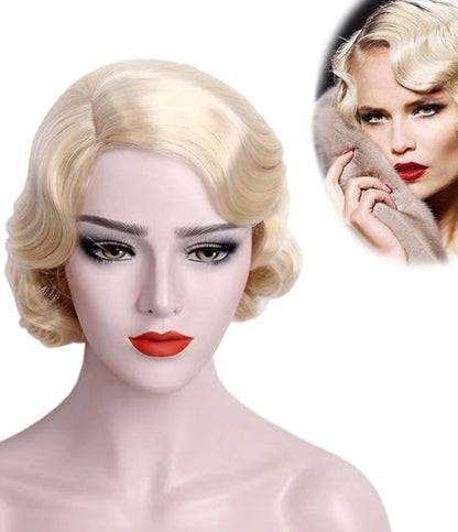 STfantasy1920s Wig for Women Short Finger Wave