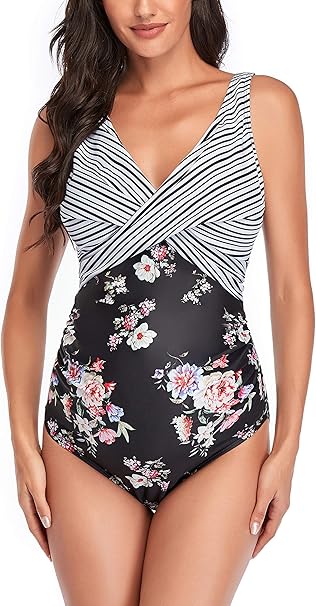 SUMMERSUNSHINE Maternity One Piece Cross front swimsuit