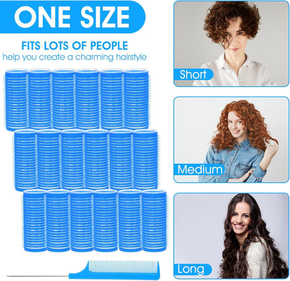 18pcs Self Grip Hair Rollers with Small Comb