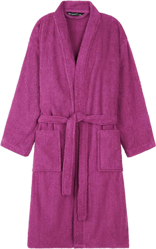 Pink Adults Pure Cotton Towelling Bath Robe