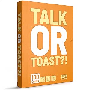 Talk or toast!? - The unique drinking game - Drinking game with 100 cards - Drinking game - Card game - Party game for adults - from 18 years old - English Version
