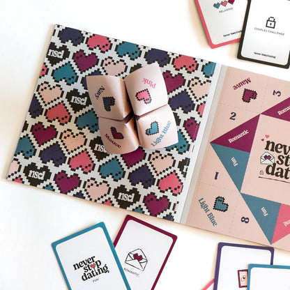 Never Stop Dating - The Ultimate Romantic Date Night Activity Game for Couples - Awesome Gift for Boyfriend, Girlfriend, Husband, Wife, Partner, Engagement or Anniversary. Keep The Spark Alive!