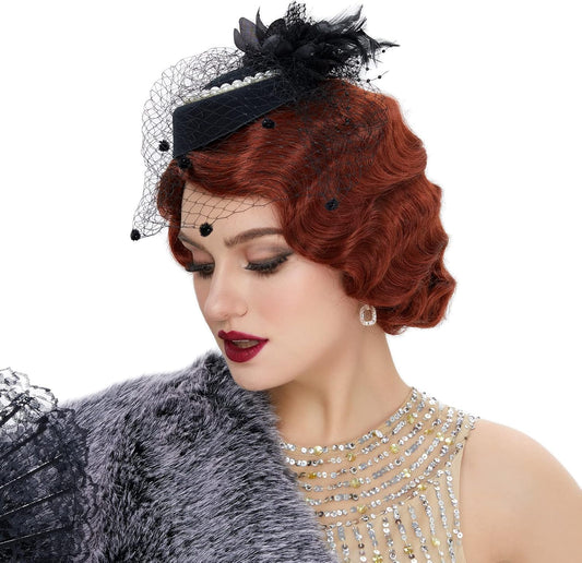 Short Wavy Red 1920's Flapper Style Wig