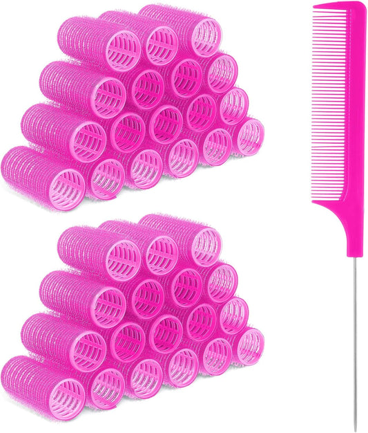 18pcs Self Grip Hair Rollers with Small Comb