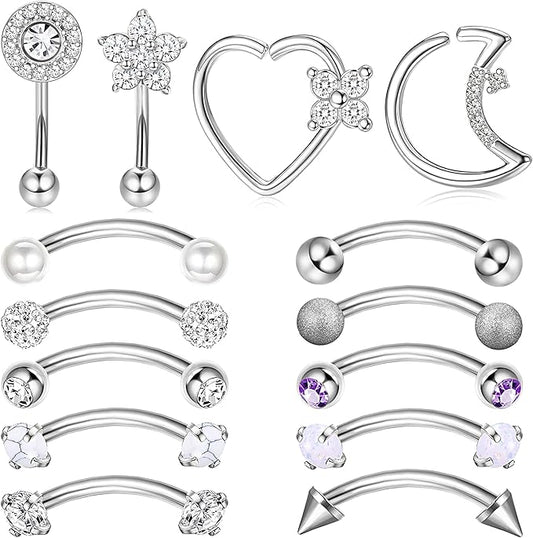 Kakonia Body Piercing Jewellery 16G Surgical Steel 8mm