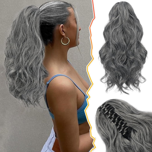 BARSDAR Claw Clip Wavy Pony Tail extension