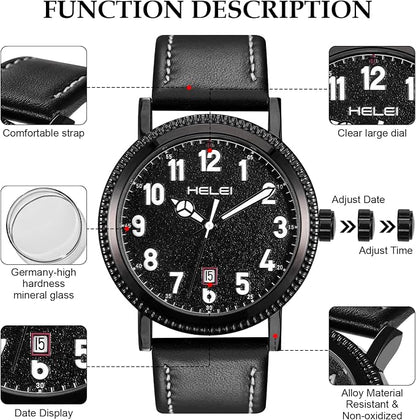 JIZZU Mens Analog Quartz Watch