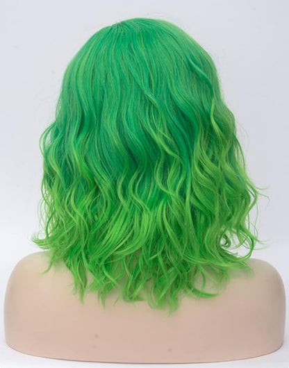 ATAYOU® Short Curly Green Synthetic Cosplay Bob Wig