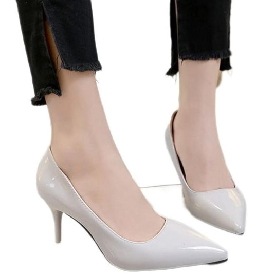 Ladies High Heel Pointed Toe Thin Heels Shoes colour Nude