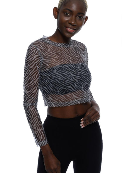 Women's Black Zebra Blouse