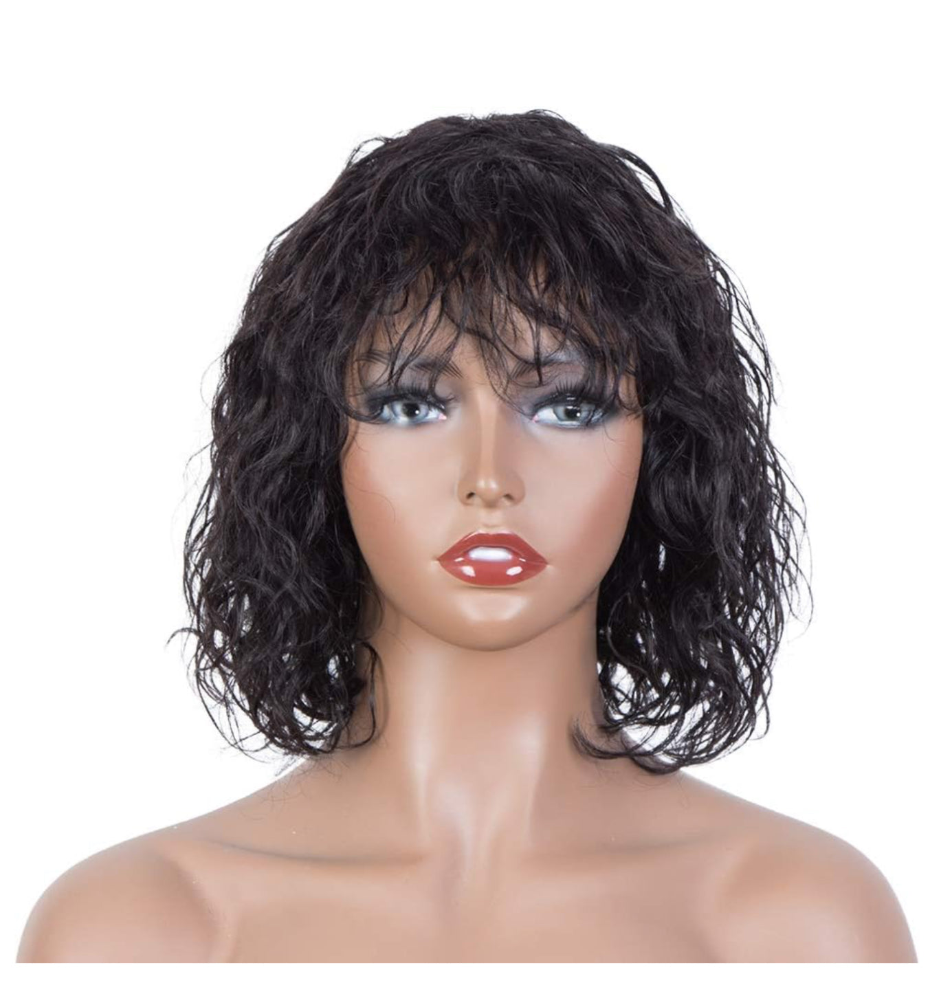 Bob Curly Human Hair Wig for Black Women 10 Inches Brazilian Virgin Human Hair Short