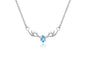 Antler Pendant Necklace with Blue Cubic Zirconia