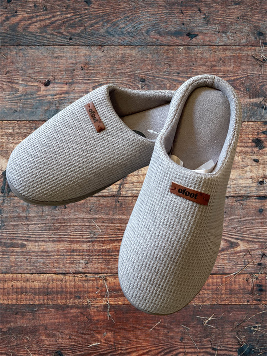 Ofoot slip on gents slippers in light grey