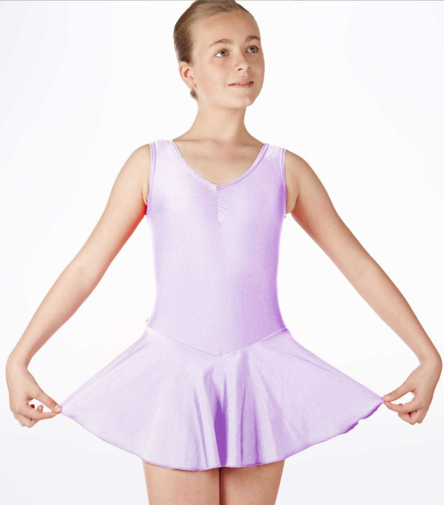 Lycra sleeveless skirted leotard