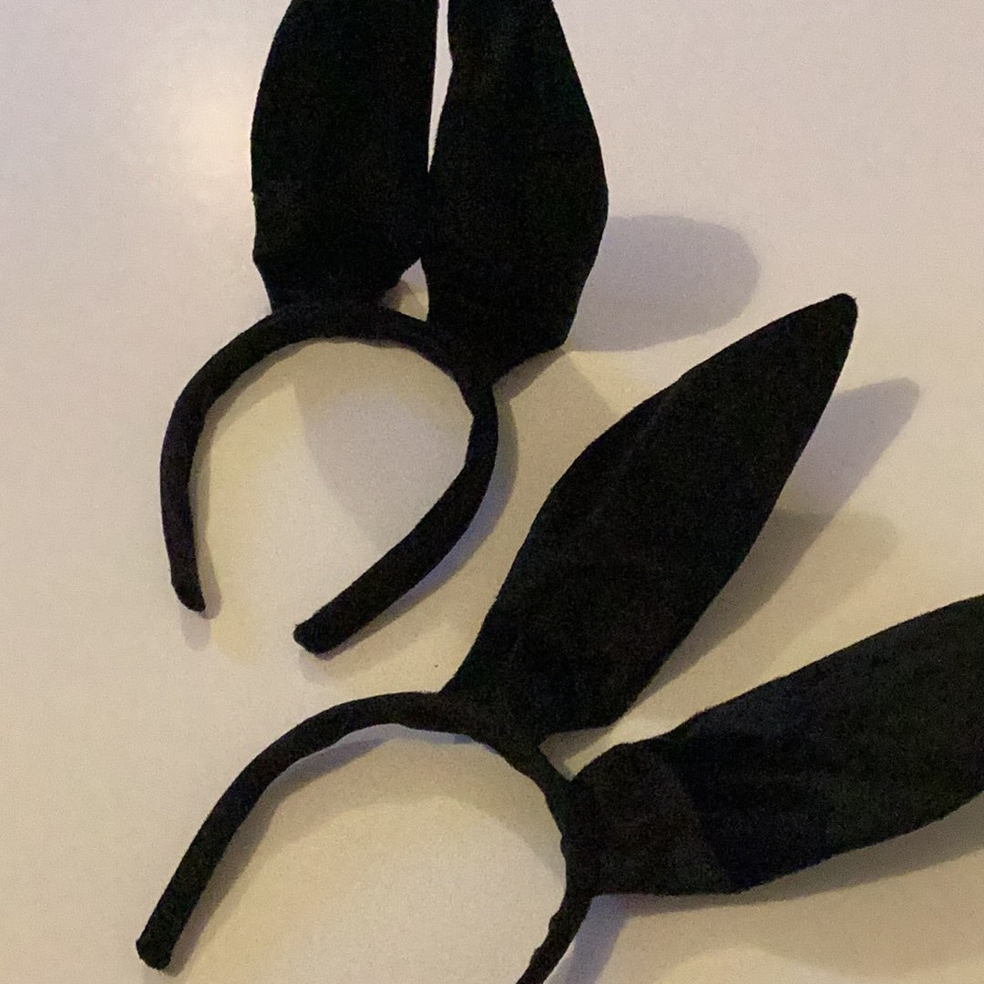 Two black Easter bunny ear headbands