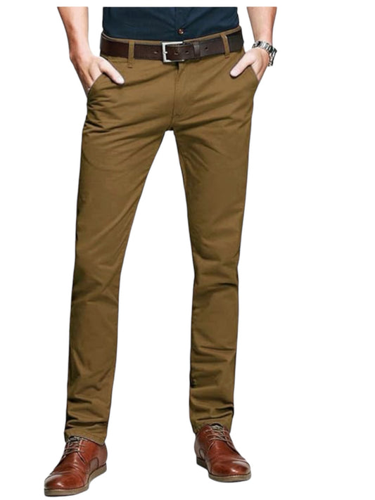 Ochenta Mens Tapered Stretch Chinos Casual Smart Trousers Formal Regular Fit