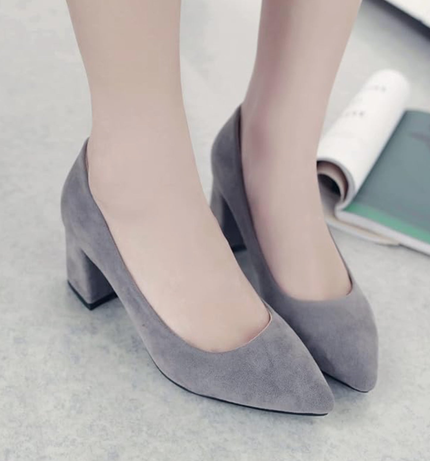 Square Heel, Pointed-Toe : Court Shoes for Women