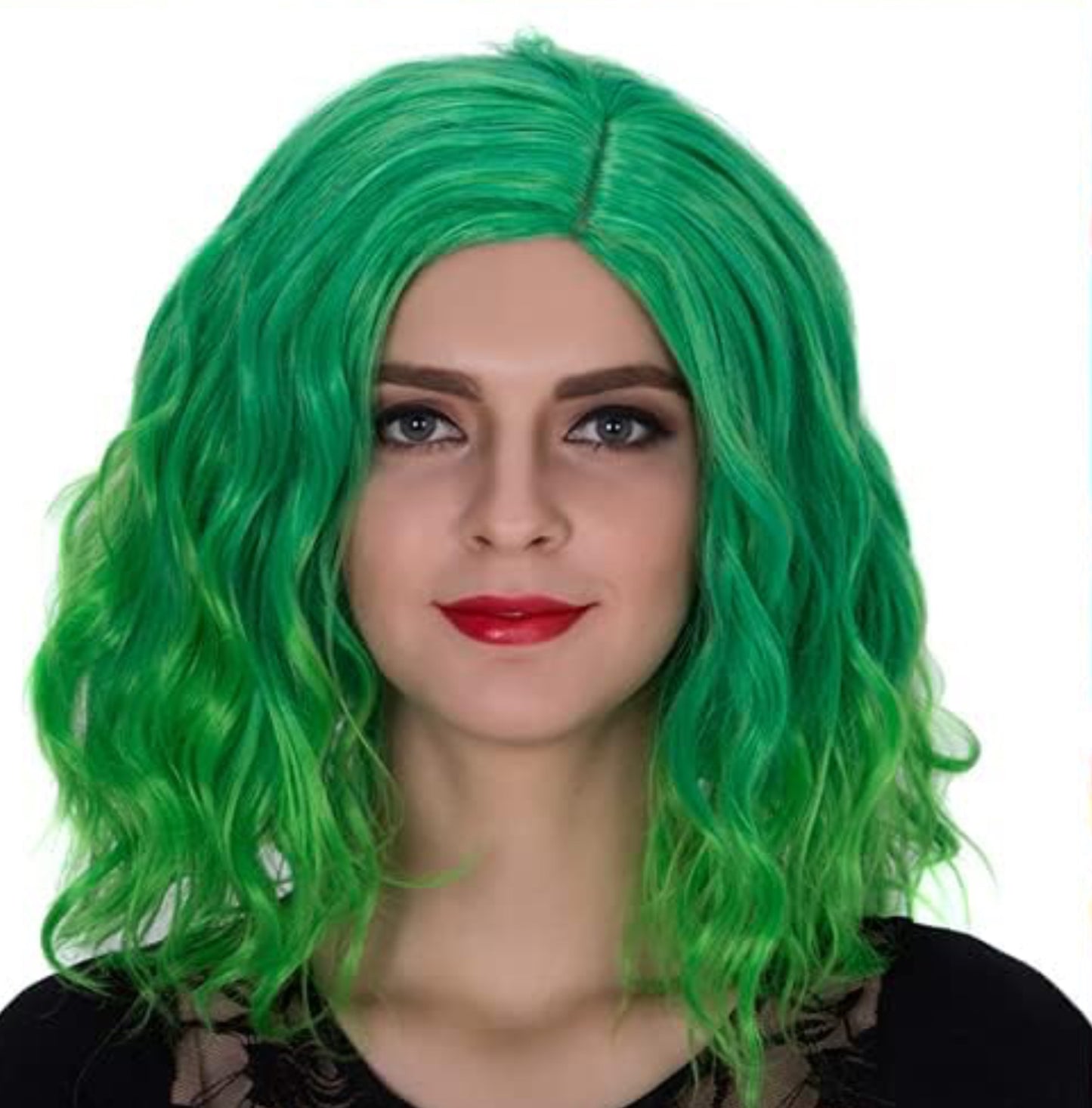 ATAYOU® Short Curly Green Synthetic Cosplay Bob Wig