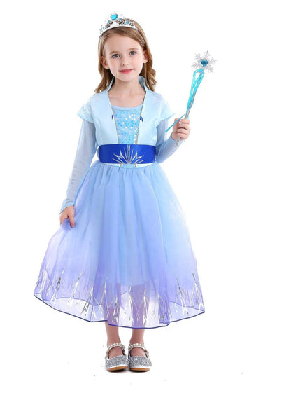 Girls Elsa fancy dress costume