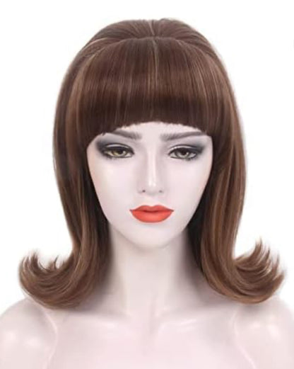 Medium length chestnut wig with headband