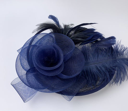 Floris Linens Navy Blue Fascinator