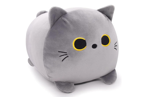 Gray Cat Plush Pillows Toys, 13" Cute Gray Cat Stuffed Animal