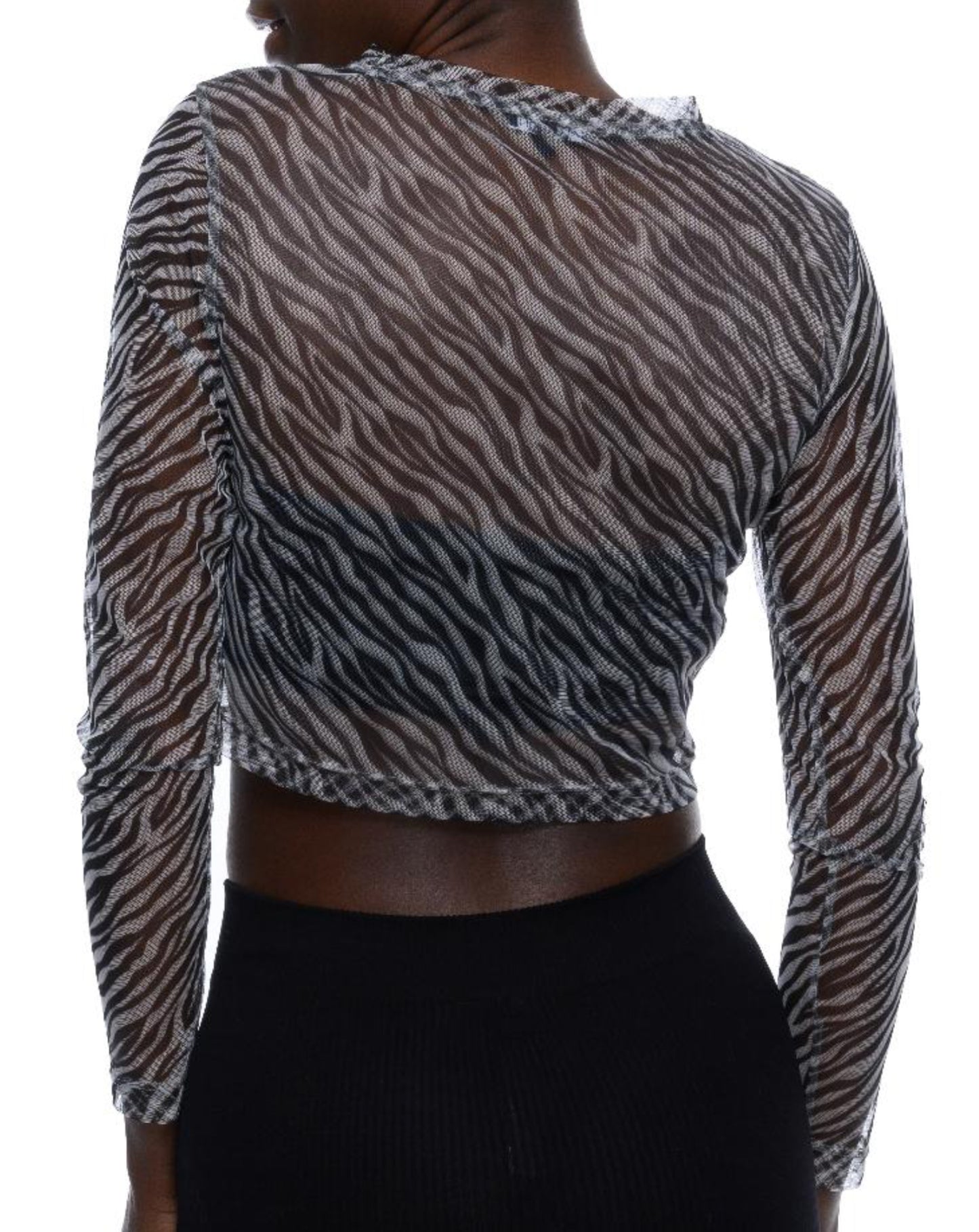 Women's Black Zebra Blouse