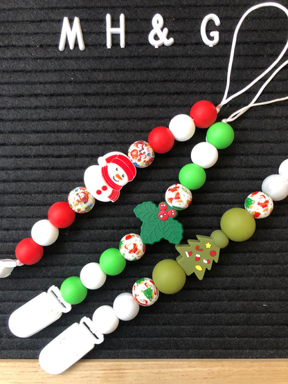 3 Pack Christmas Themed Baby Dummy and Toy Clips