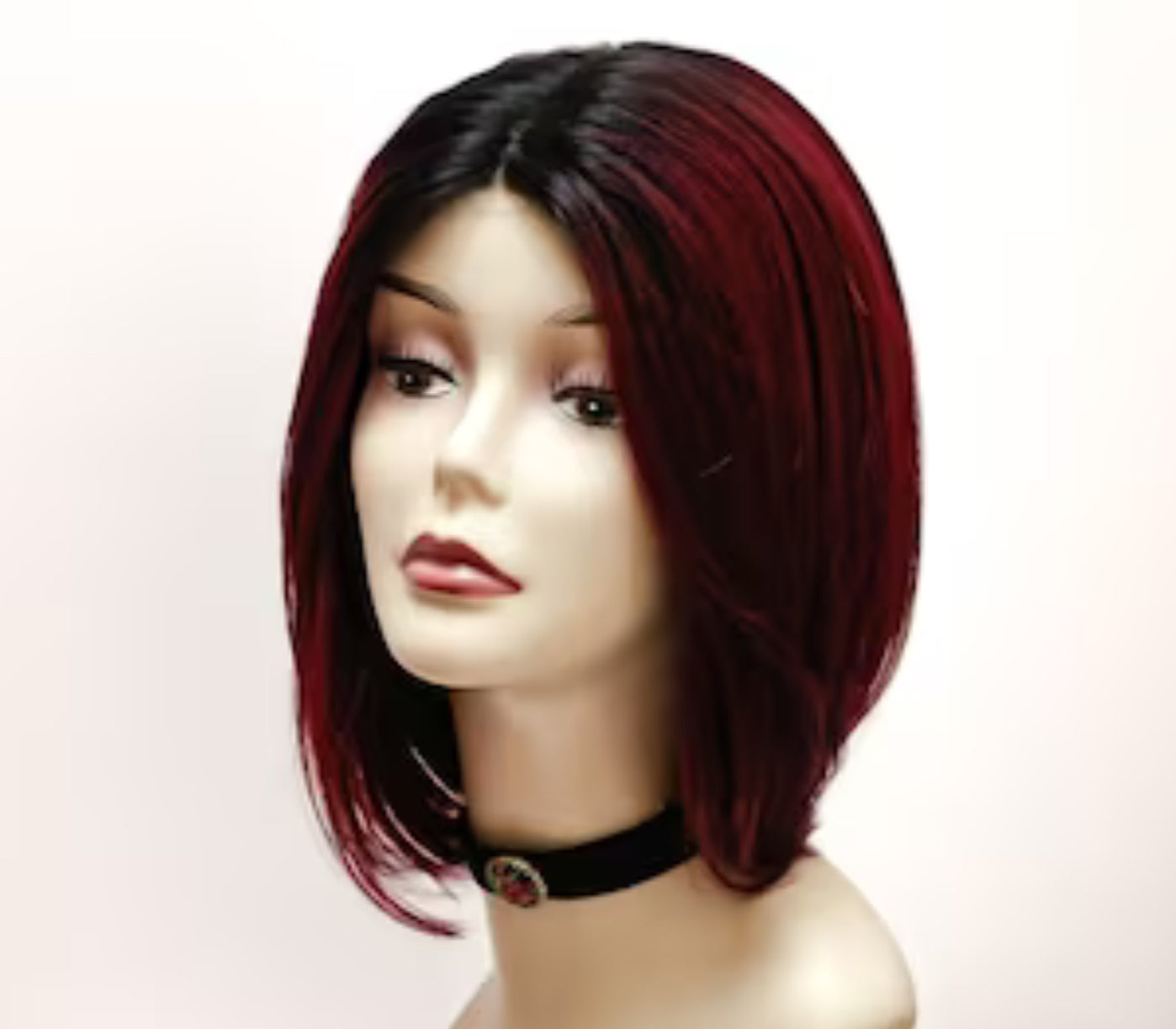 FASHION IDOL Short Straight Bob dark red and black